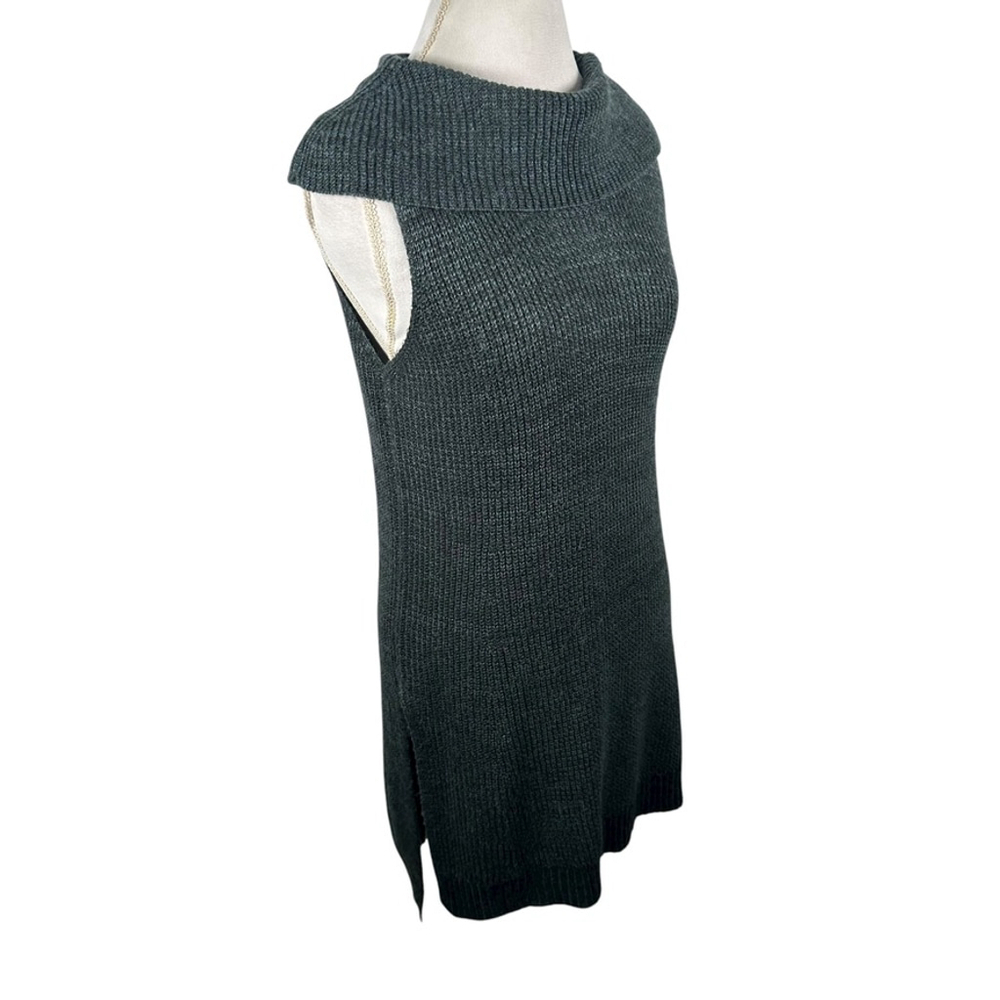 ii Sisters Green marled knit Sweater Dress Tunic Cowl Neck Chic One Size OS - Picture 7 of 9